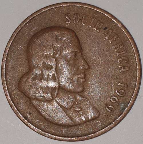 1969 ENG - 2 CENT COIN (TWO CENT COIN) - RSA - BRONZE - KM#66.2 - WILDEBEEST